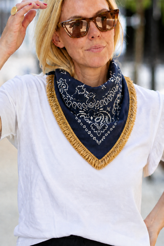 Orijinal Bandana Fringe - Navy - OS