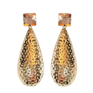 St. Armands Designs Rosé Bubbles Hammered Rose Gold Statement Earrings