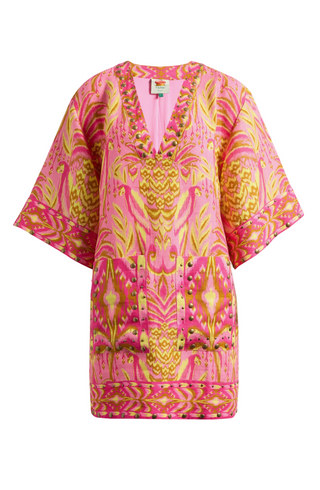 Farm Rio Pineapple Tapestry Tunic Mini Dress