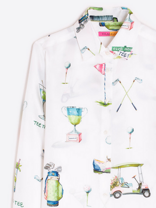 Vilagallo White Shirt Golf Print