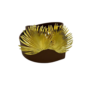 Garland Palm Frond Interchangeable Belt Buckle w/ Gold Finish