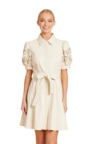 Dolce Cabo Vegan Leather Embroidered Dress