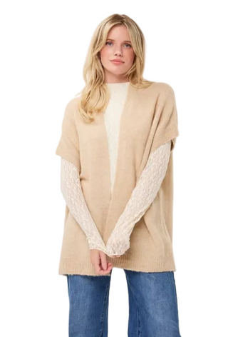 Esqualo Cardigan in Sand Melange