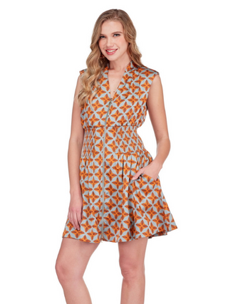 Joy Joy Copper Tile Mini Dress