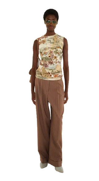 Farm Rio Toile De Rio Winter White Sleeveless Blouse