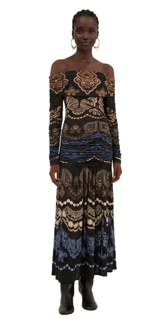 Nicole Black Long Sleeve Strapless Maxi Dress