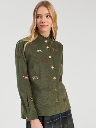 Vilagallo Dog Print Blouse