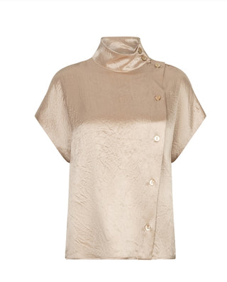 Esqualo Satin Blouse in Sand