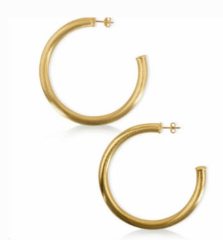 Sheila Fajl Arlene Hoops in Brushed Gold