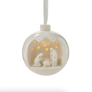 Two's Company Nativity Scene Light-Up Keepsake Ornament with Stand in Gift Box
