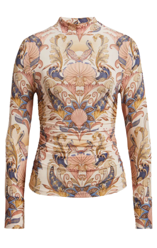 Farm Rio Sea Garden Soft Pink Jersey Blouse