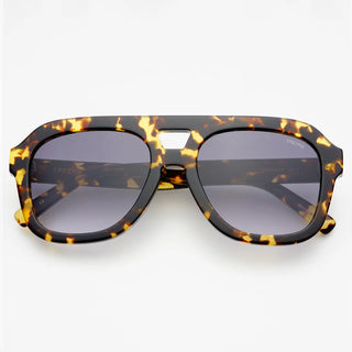Freyrs Voyager Acetate Oversized Aviator Sunglasses in Yellow Tortoise