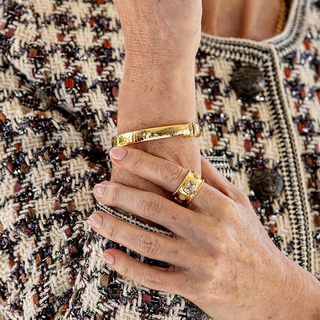 Capucine De Wulf Berry Hammered Band Clear Cubic Zirconia