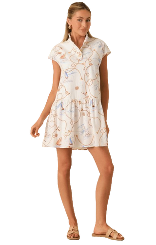 Prosperina Stella Mini Dress in Nautical Nature Print