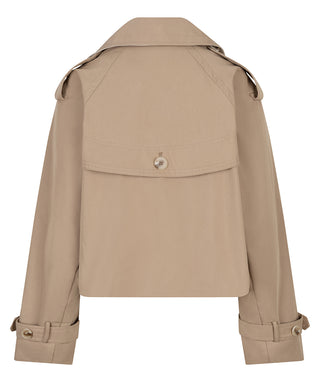 Esqualo Short Trench Coat in Stone