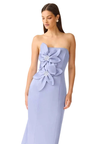 Elliatt Lunelle Column Midi Dress, Stone Blue