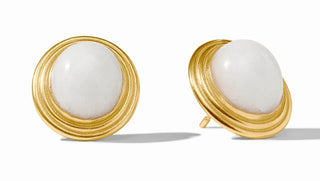 Julie Vos Portofino Stone Stud - White Jade