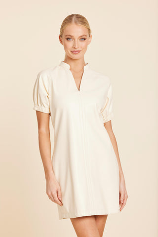 Dolce Cabo Vegan Leather V Neck Short Sleeve Dress