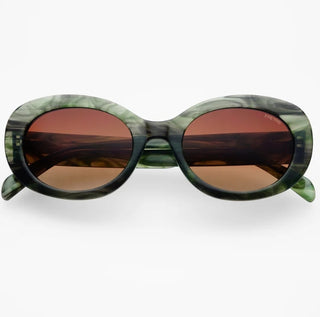 Freyrs Aria Acetate Womens Oval Sunglasses - Emerald