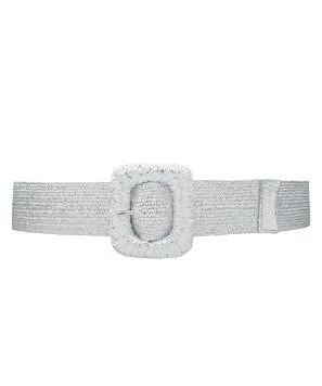 MC Rectangle Metallic Straw Buckle Belt- Multiple Colors