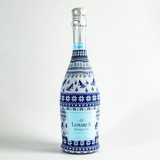 Beau Bottles Beau Bottles Blue and White Knitted Ski - La Marca Edition