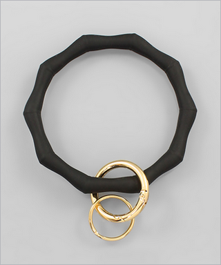 MC Bamboo Cut Silicone Keyring Bracelet / 4 Color Options