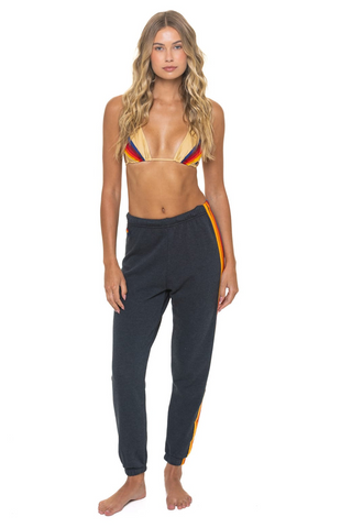 Aviator Nation 5 Stripe Charcoal Sweatpants
