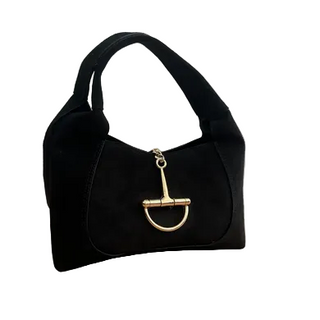 Zh Leather Bags Sveva Camoscio- Small - Black