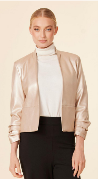 Dolce Cabo Metalic Vegan Leather Blazer
