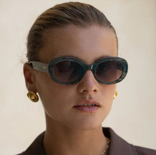 Freyrs Aria Acetate Womens Oval Sunglasses - Emerald