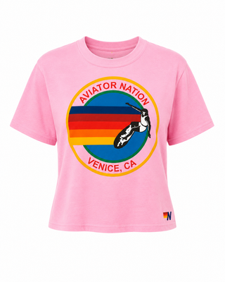 Aviator Nation Neon Pink Boyfriend Tee