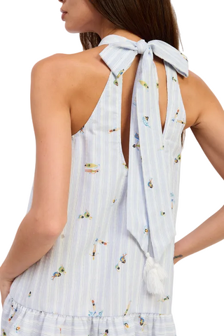 En Saison Nicole Mini Dress In White Blue Multi