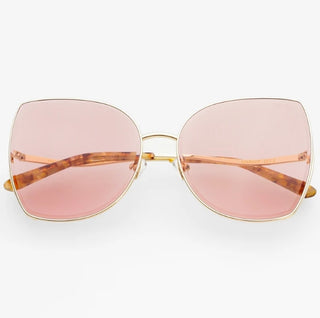 Freyrs Margot Oversized Womens Sunglasses - Gold / Pink