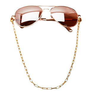 Two's Company Gold Rectangle Link Eyewear Chain