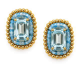Bhavna Kanakia Powder Blue Classic Crystal Frame Studs