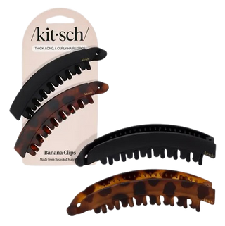 Kitsch Banana Clip 2pc- Black & Tort