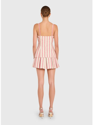 Amanda Uprichard Wesley Skort Romper in Red Stripe