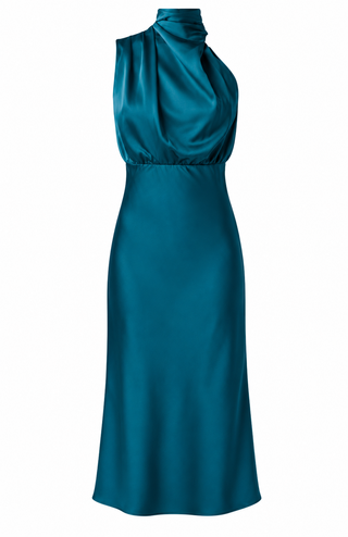 Lulus Dublin Asym Neck Midi Dress