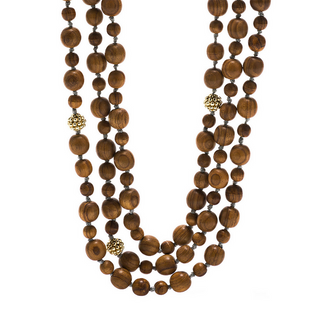 Capucine De Wulf Earth Goddess Beads Necklace in Teak