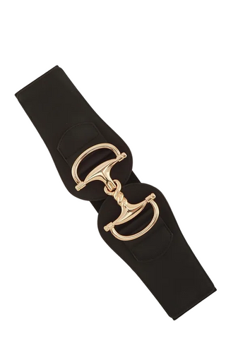 Monkee Collection Elegant Wide Waist Belt in Black