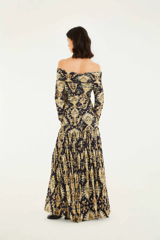 Farm Rio Wonderful Arabesque Off Shoulder Maxi Dress