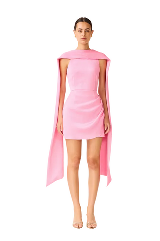 Elliatt Calista Neck Scarf Mini Dress in Pink