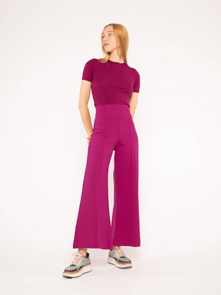 Ripley Rader Ponte Knit Wide Leg Pant : Cropped / Fuchsia