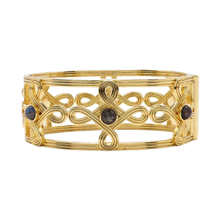 Capucine De Wulf Monique Compass Hinged Bangle Gold/Blue Labradorite