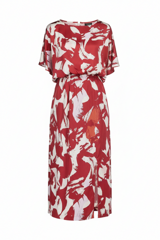 Jade Scarlet Grace Blouson Cinched Waist Midi Dress