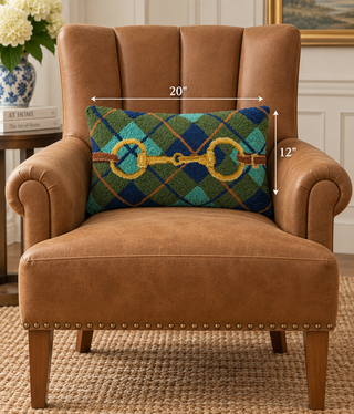 Peking Handicraft Gingham Buckle Hook Pillow
