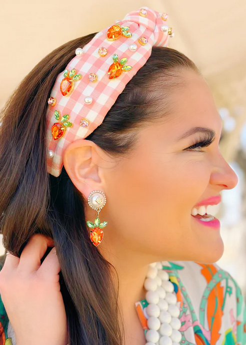 BRIANNA CANNON GINGHAM CARROT HEADBAND – Monkee display picture 1