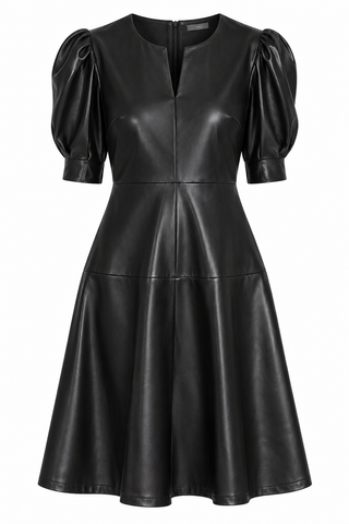 Dolce Cabo Black Faux Leather Short Sleeve Dress