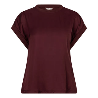Esqualo Satin Tee Shirt in Merlot