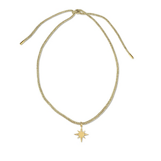 Hart Star Compass Charm With Gold Lurex Necklace Cord